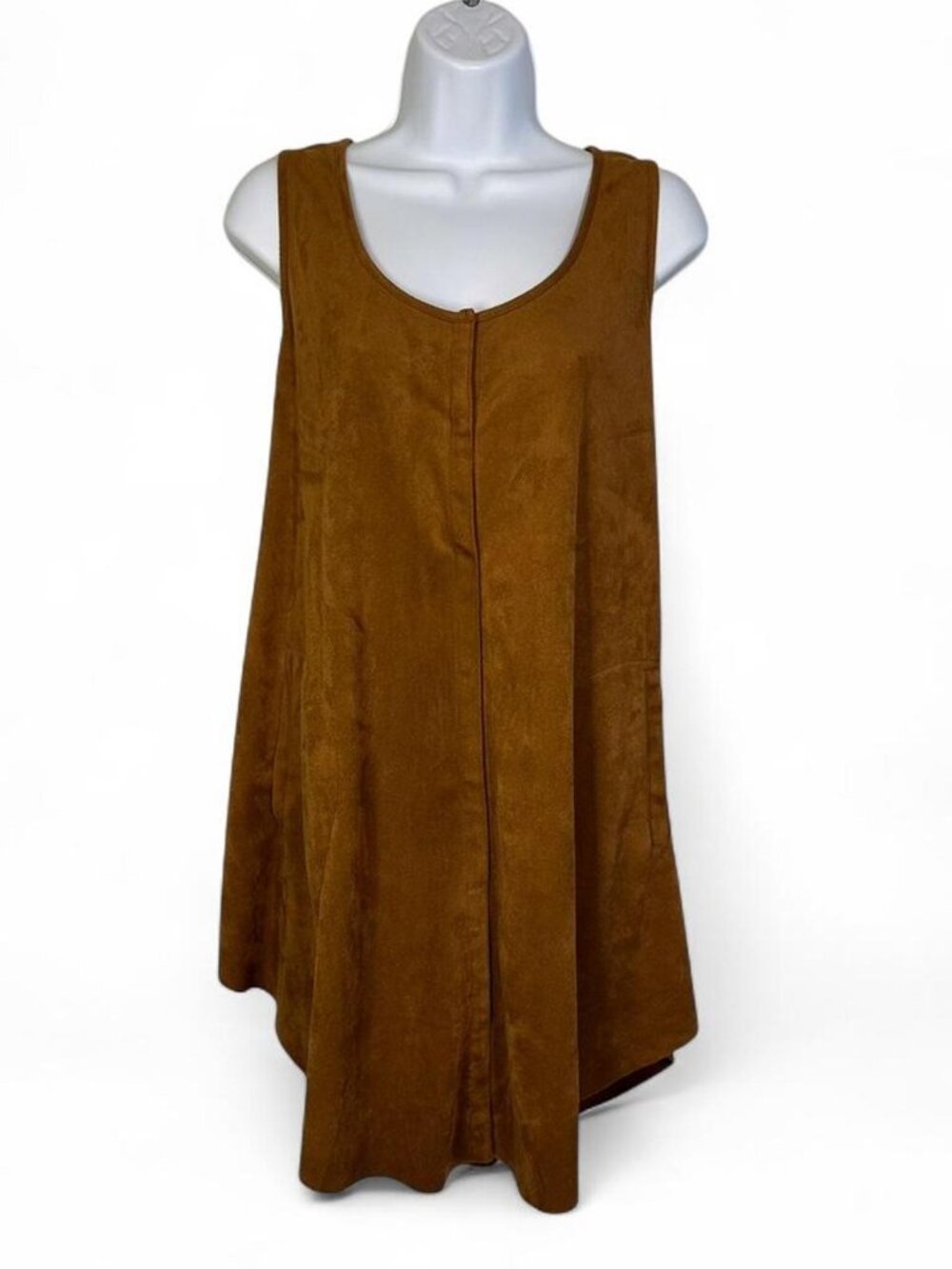 Wearables Faux Suede Mini Dress Chestnut Brown